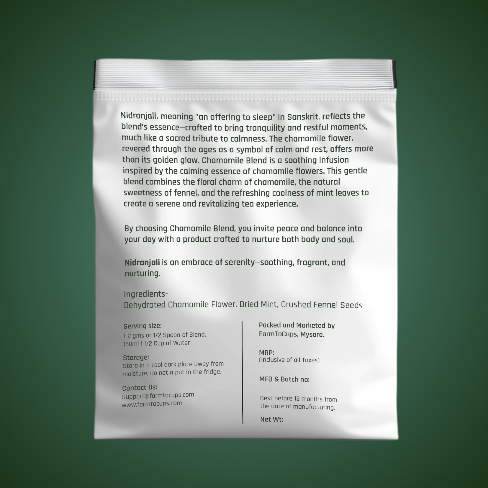 Nidranjali Blend | Chamomile Floral Infusion